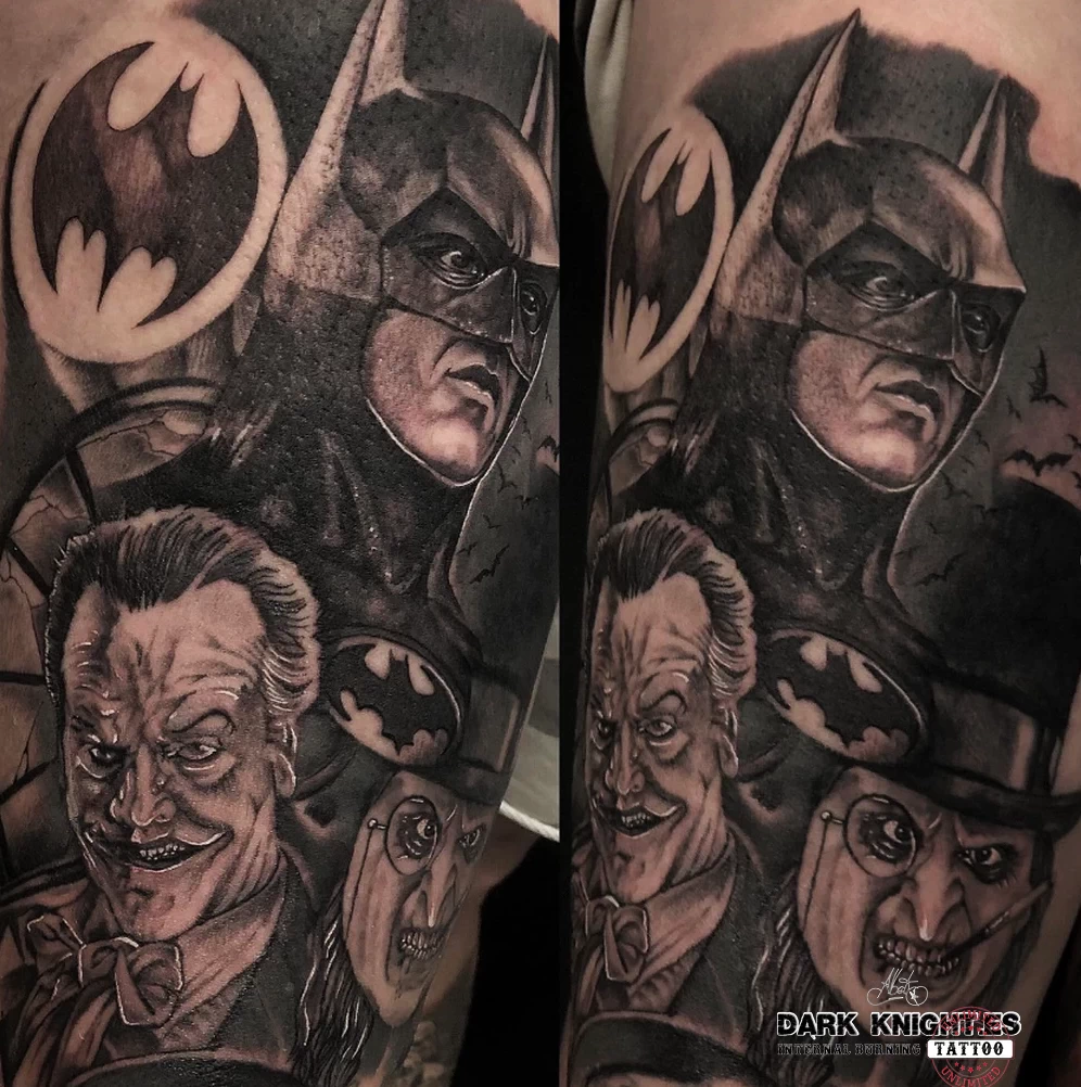 The DARK KNIGHT - Style Blackwork . The DARK KNIGHT - Style Blackwork .