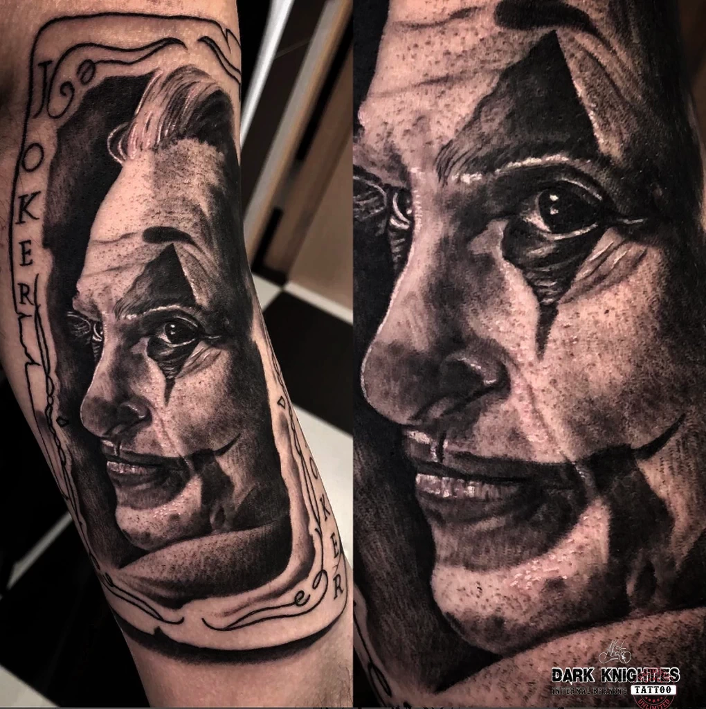 The JOKER - Style Blackwork . The JOKER - Style Blackwork .
