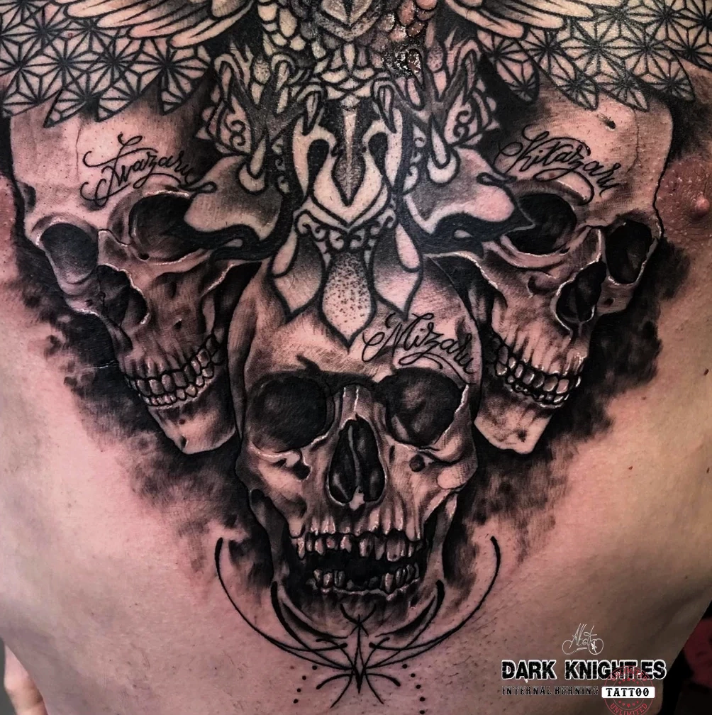 Black SKULLS - Style Blackwork . Black SKULLS - Style Blackwork .