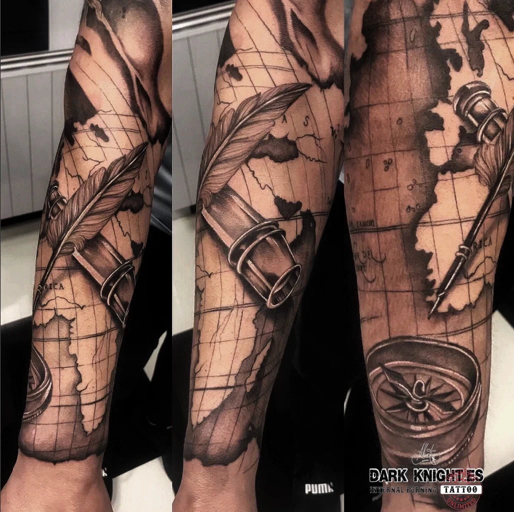 The world MAP - Style Blackwork . The world MAP - Style Blackwork .